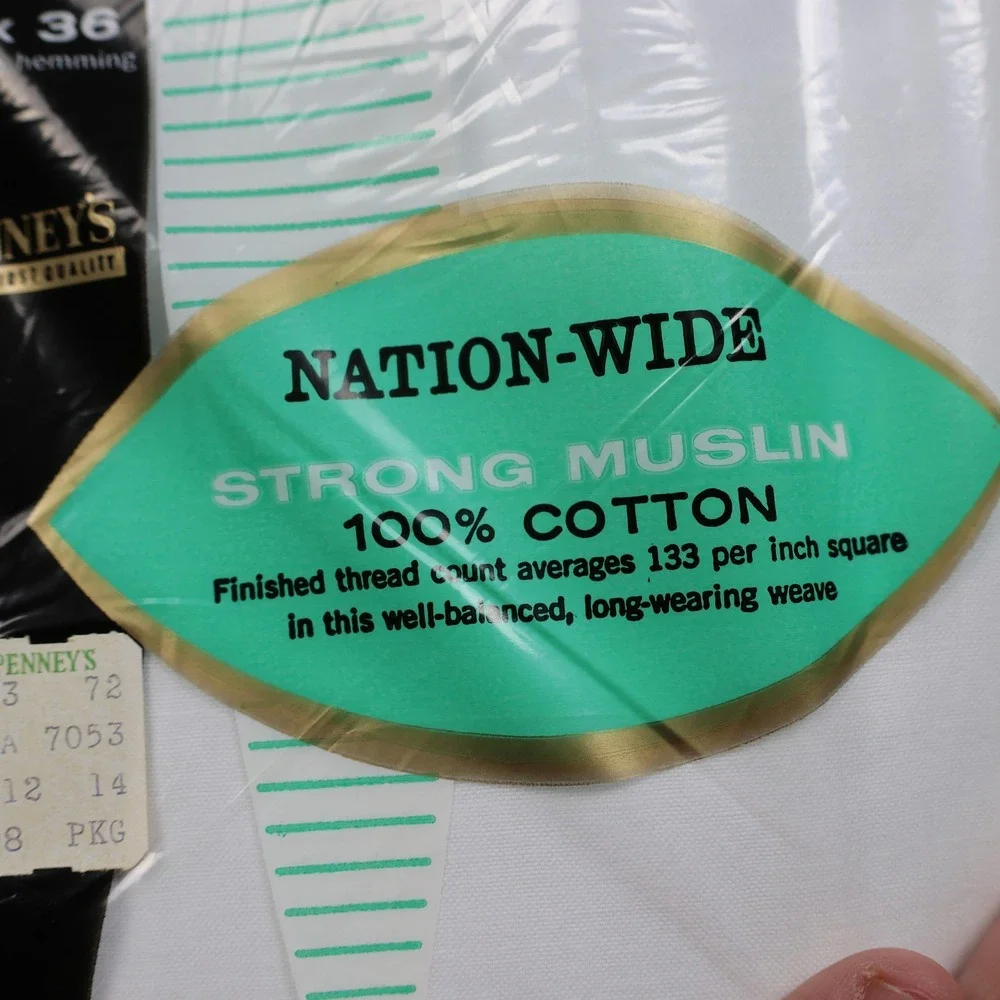 Vintage Penneys Nation Wide Strong Muslin Pillow Cases 42x36‎ 100% Cotton Set 2